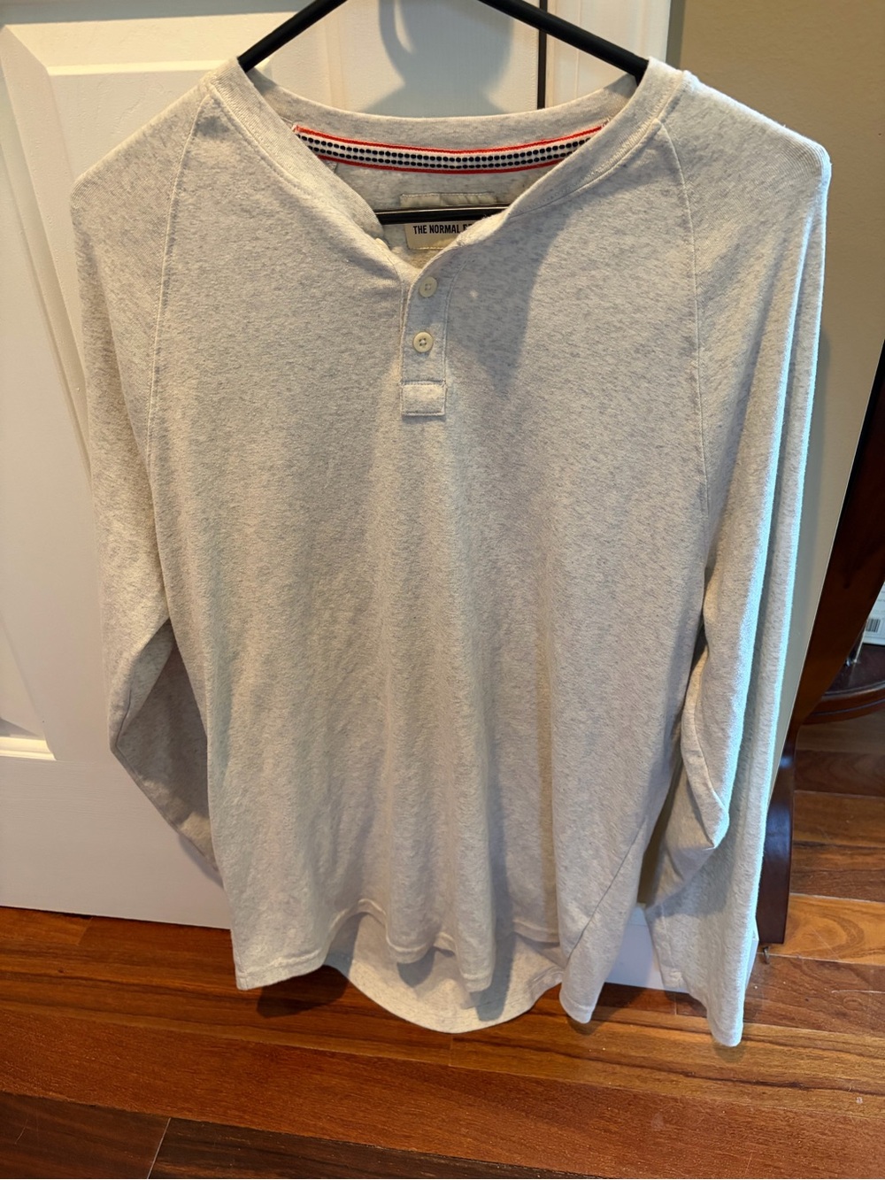 The Normal Brand Men's Puremeso Long-Sleeve Henley - Oatmeal Heather - size M